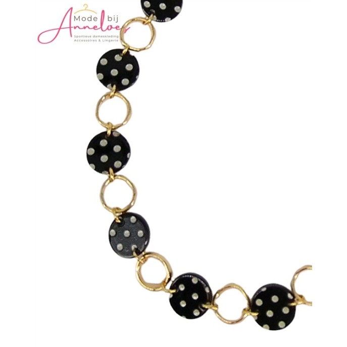 Sweet7 Ketting kort stippen 101232402 Zwart Sweet7 Ketting kort stippen 101232402 Zwart